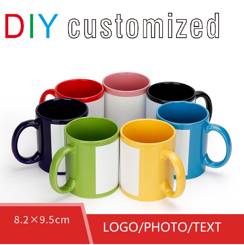 Coffee Tea Logo - Black Cup DIY LOGO Ceramic 350ML