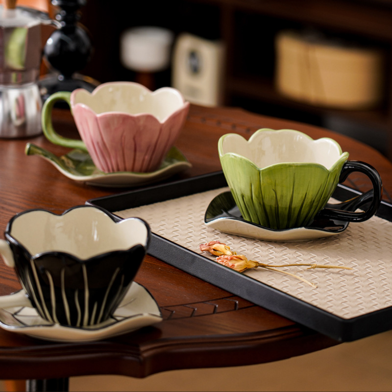 Coffee Tea And Leaf - Irregular Hand-painted Coffee Cup Dish Set