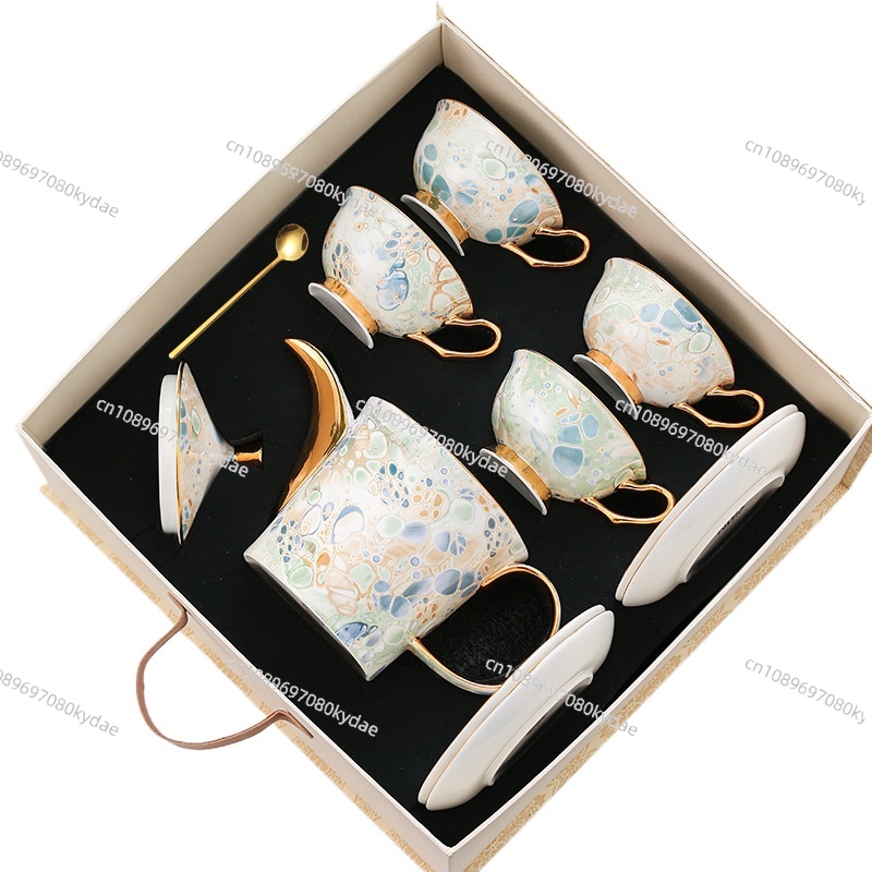 Coffee Tea Set - Coffee cup ceramic kettle flower teapot
