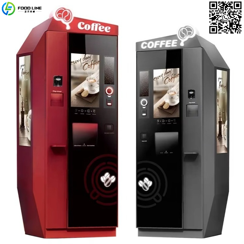 Coffee Tea Vending Machine - Customized Advertising Screen Hot And Cold