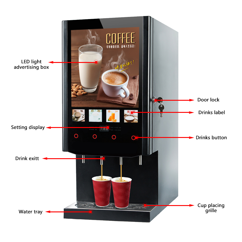 Coffee Tea Vending Machine - 40S SUPIN Economical 4 Flavours Hot