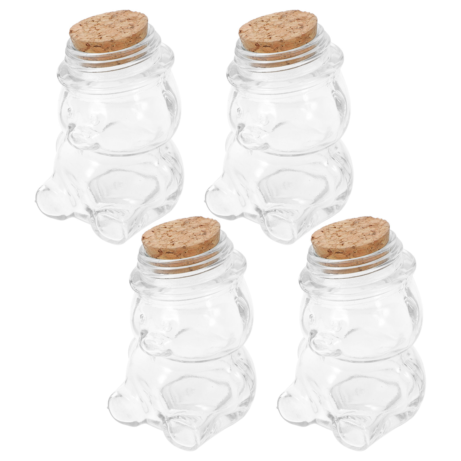 Coffee Tea Set - 4Pcs Glass Candy Jar Set Transparent