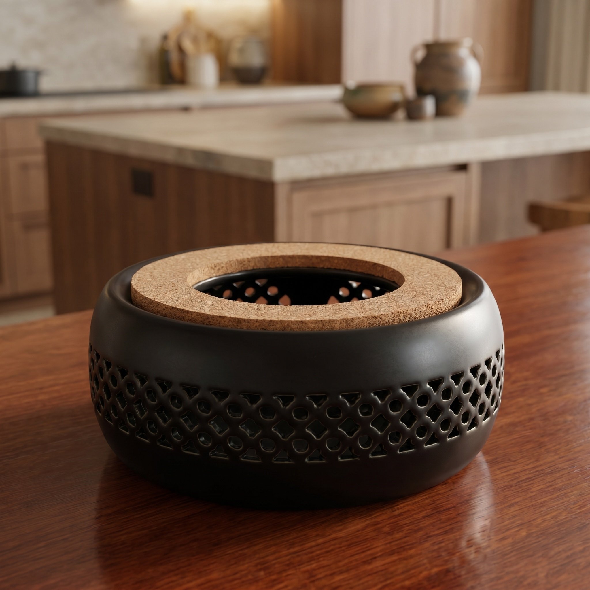Ceramic Teapot Warmer Cork Cus - Coffee Tea Stand 评论和价格