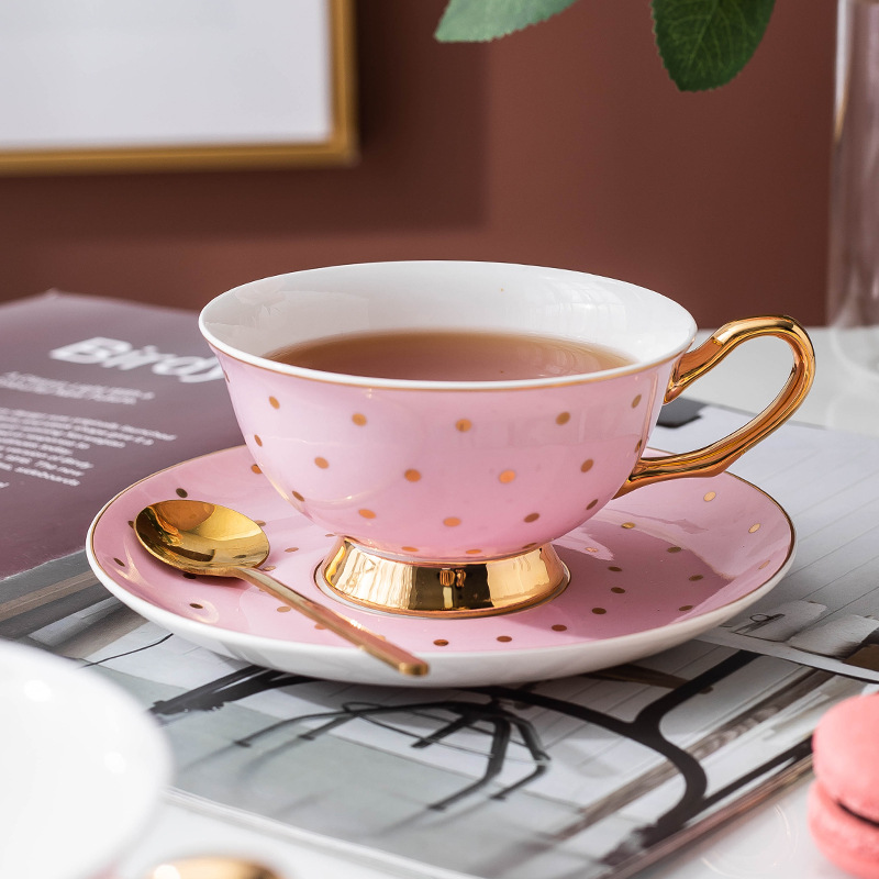 Ceramic Pink Coffee Mugs with  - Coffee Tea Set 评论和价格
