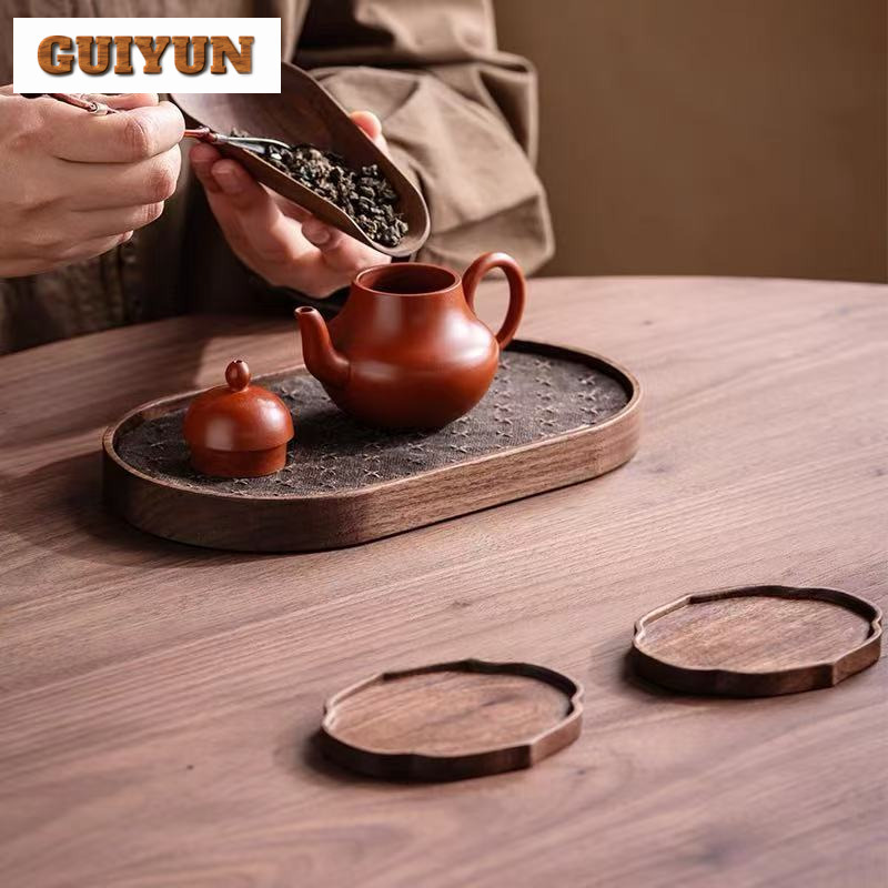 Black Walnut Small Tea Tray Sn - Coffee Tea Stand 评论和价格