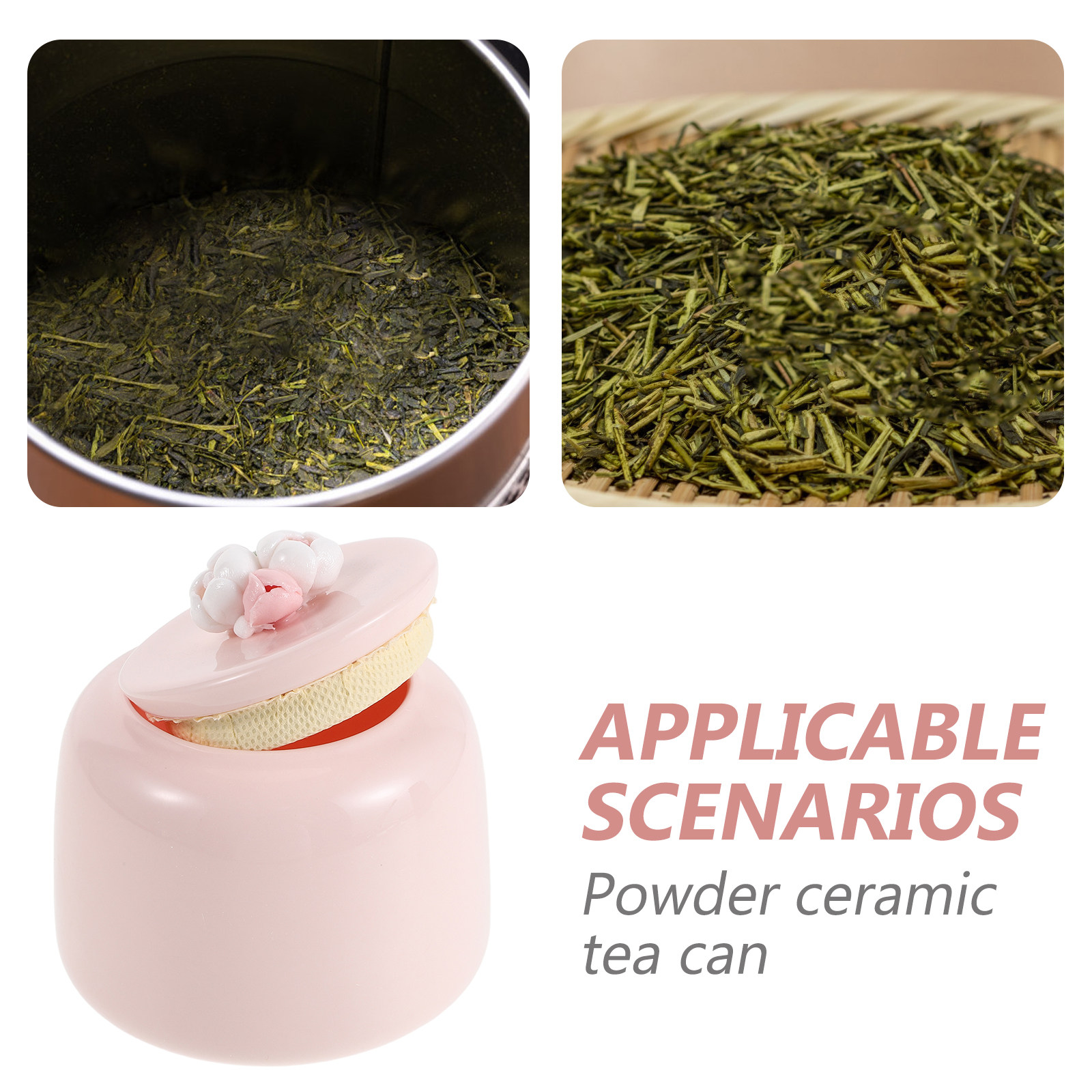 Ceramic Tea Jar Pink Porcelain - Coffee Tea Leaf And Bean 评论和价格