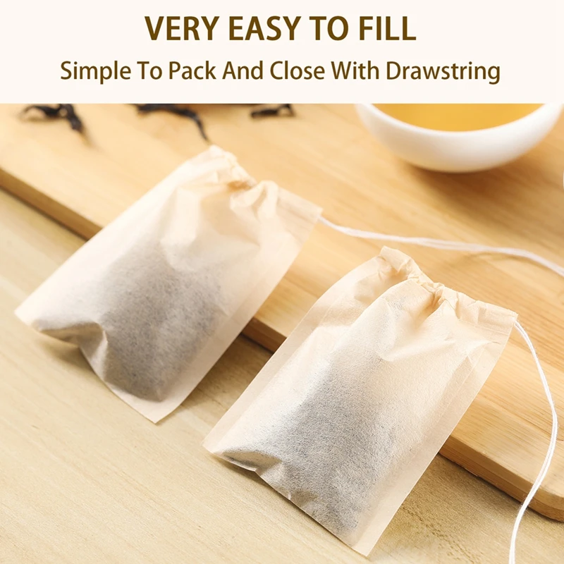 100Pcs Teabags with Drawstring - Coffee Tea Leaf And Bean 评论和价格