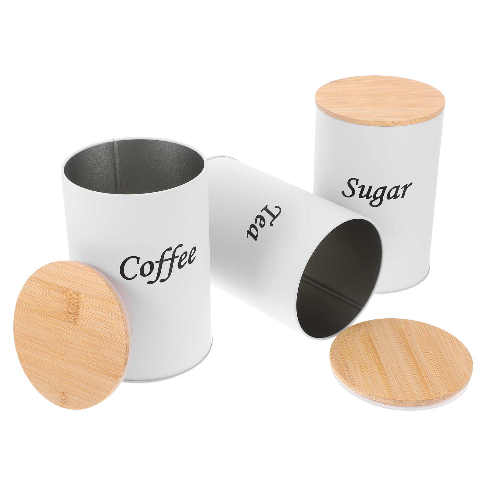 3Pcs Airtight Round Canisters  - Coffee Tea And Bean 评论和价格