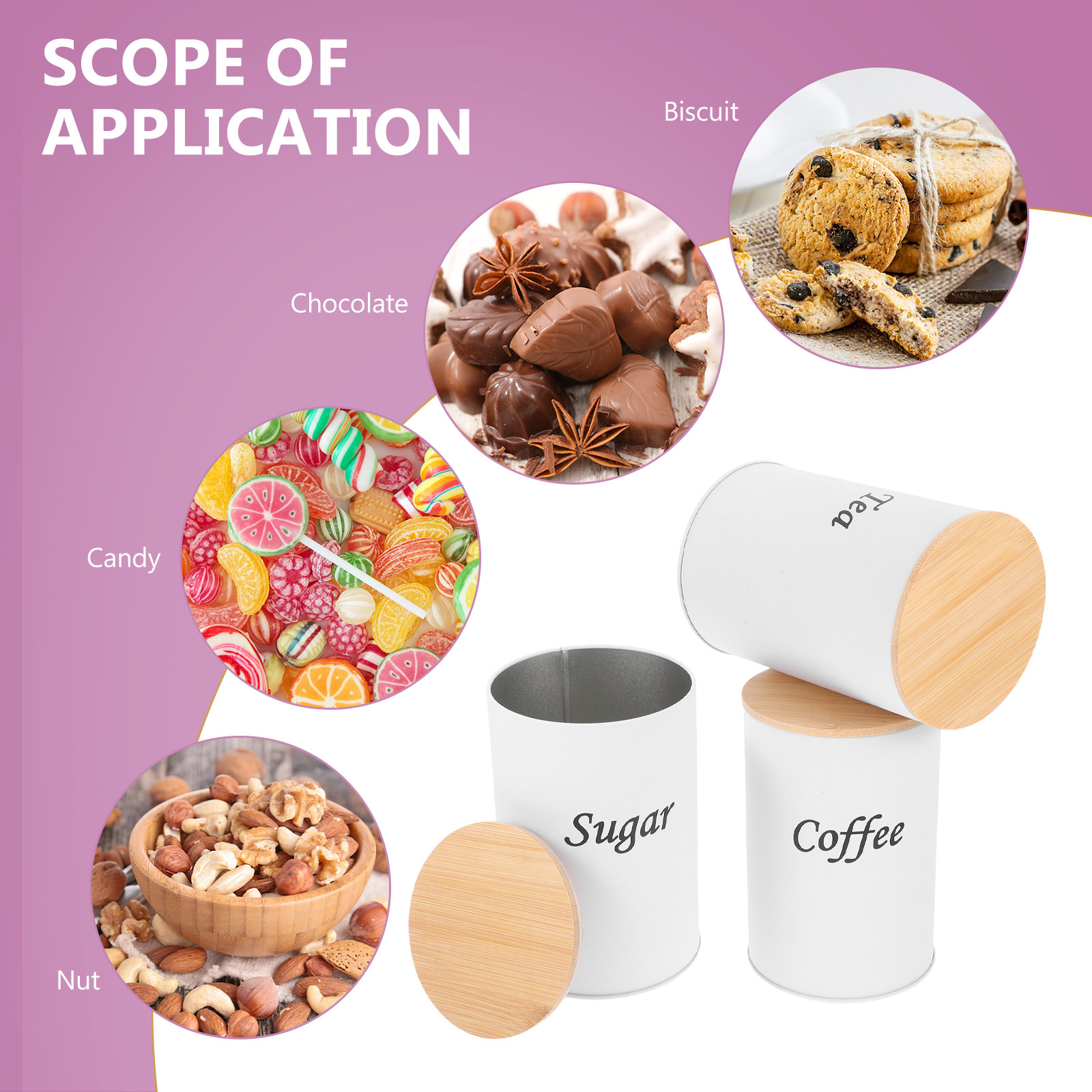 3Pcs Airtight Round Canisters  - Coffee Tea And Bean 评论和价格