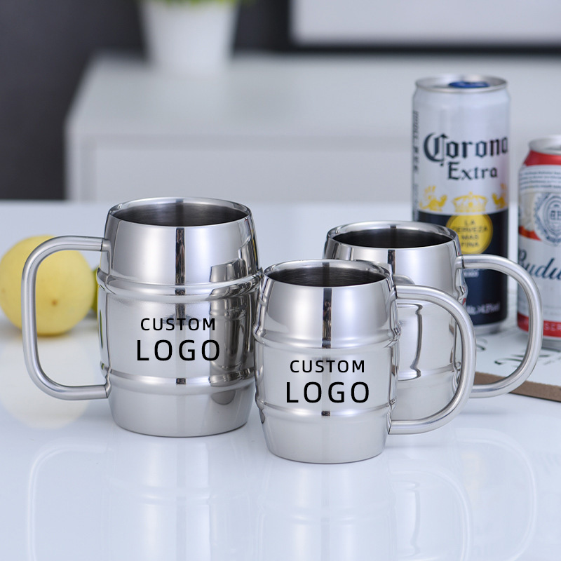 Stainless Steel Beer Cup Laser - Coffee Tea Logo 评论和价格