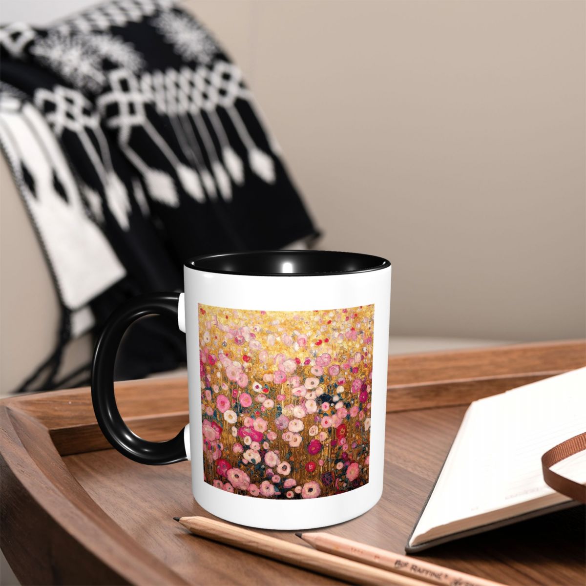 Gustav Klimt Pink Flower Garde - Coffee Tea For Garden 评论和价格