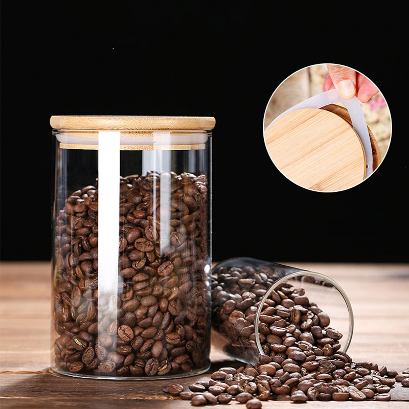 Glass Food Storage Jars with A - Coffee Tea Leaf And Bean 评论和价格