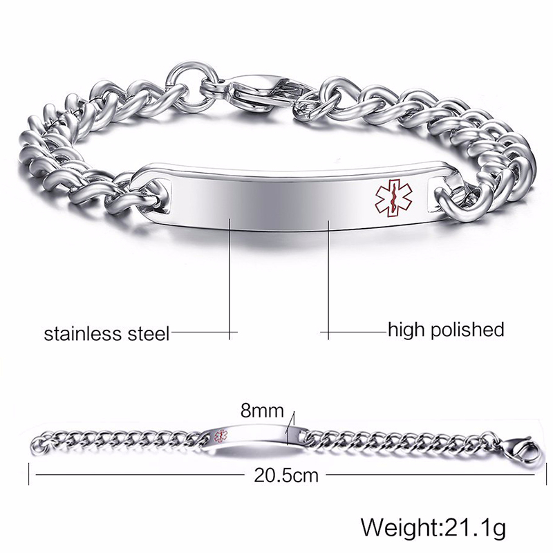 Vnox Medical Alert ID Bracelet - Coffee Tea Or Me 评论和价格