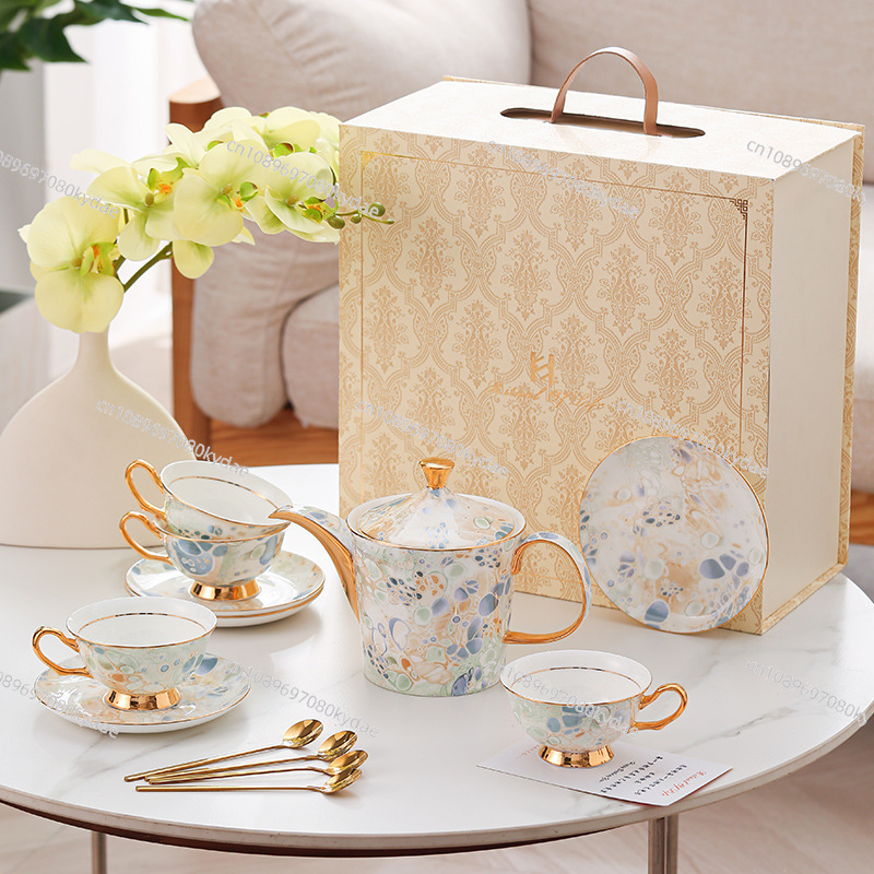 Coffee cup ceramic kettle flow - Coffee Tea Set 评论和价格