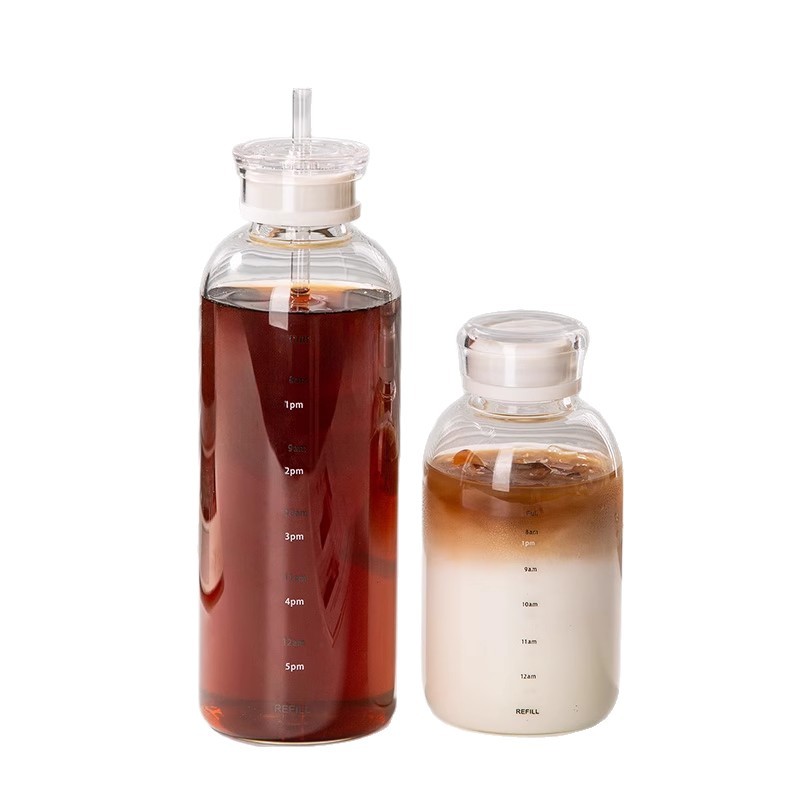 Glass Water Bottle with 2 Leak - Coffee Tea Equipment 评论和价格