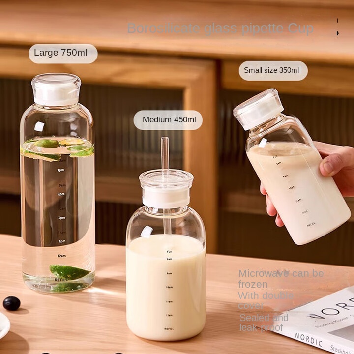 Glass Water Bottle with 2 Leak - Coffee Tea Equipment 评论和价格