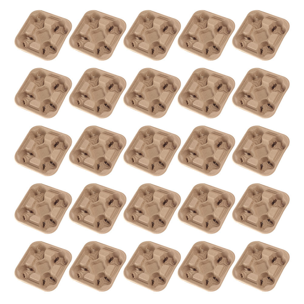 25Pcs Four Cup Paper Pulp Hold - Coffee Tea Holders 评论和价格