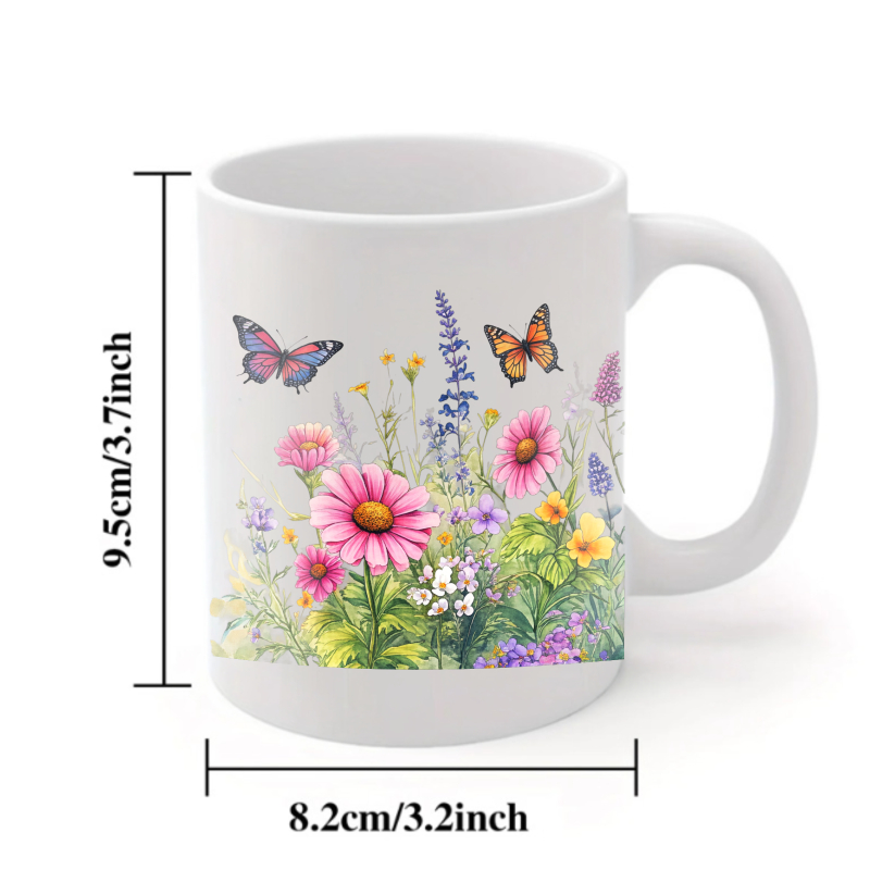 Ceramic cup white flower garde - Coffee Tea For Garden 评论和价格