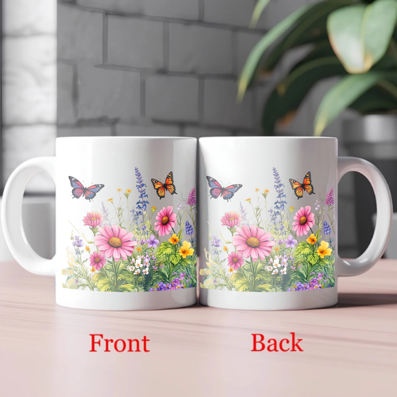 Ceramic cup white flower garde - Coffee Tea For Garden 评论和价格