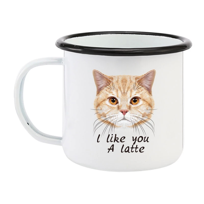 350ML Enamel Coffee Mug DIY LO - Coffee Tea Logo 评论和价格