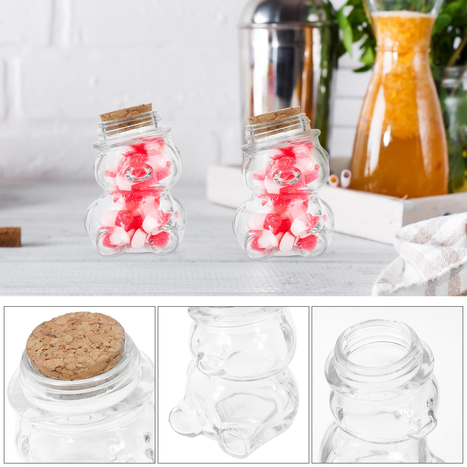 4Pcs Glass Candy Jar Set Trans - Coffee Tea Set 评论和价格