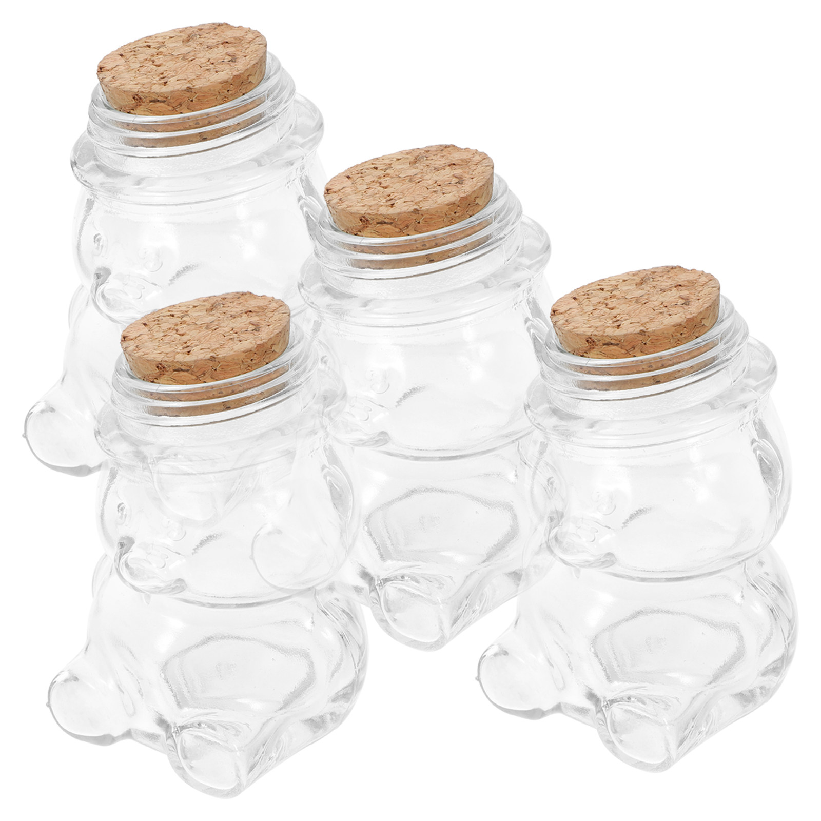 4Pcs Glass Candy Jar Set Trans - Coffee Tea Set 评论和价格