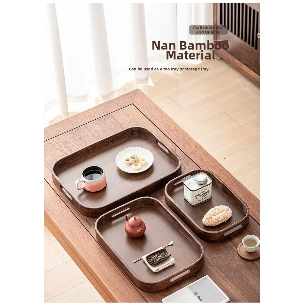 Wooden Tea Tray With Handles M - Coffee Tea Stand 评论和价格