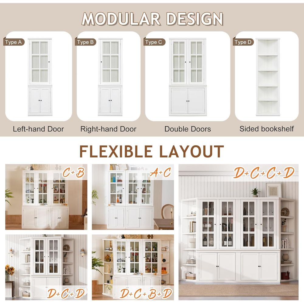 75 Tall White Glass Door Kitch - Coffee & Tea Ken'S House 评论和价格