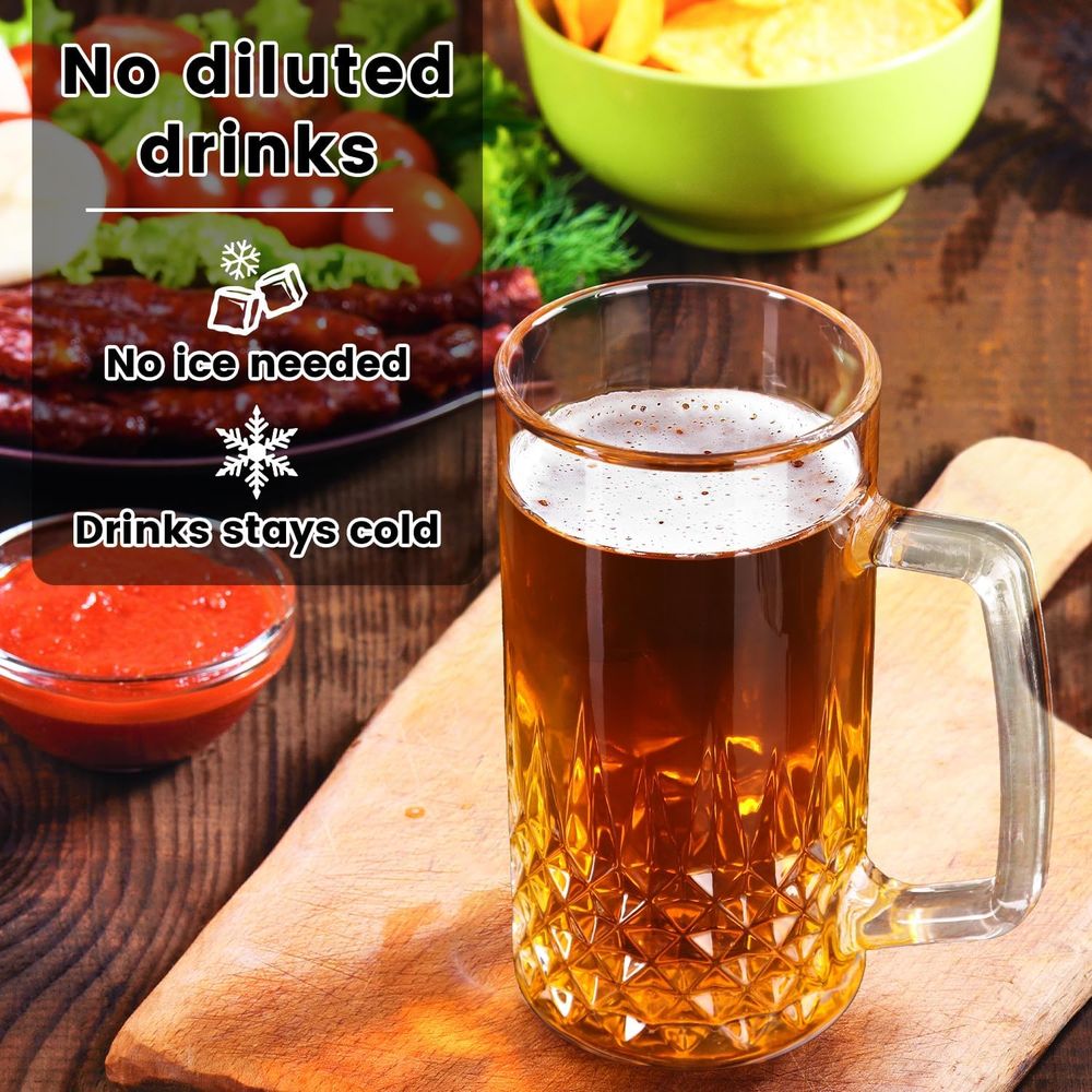 20 oz Heavy Glass Mugs Set of  - Coffee Tea Set 评论和价格