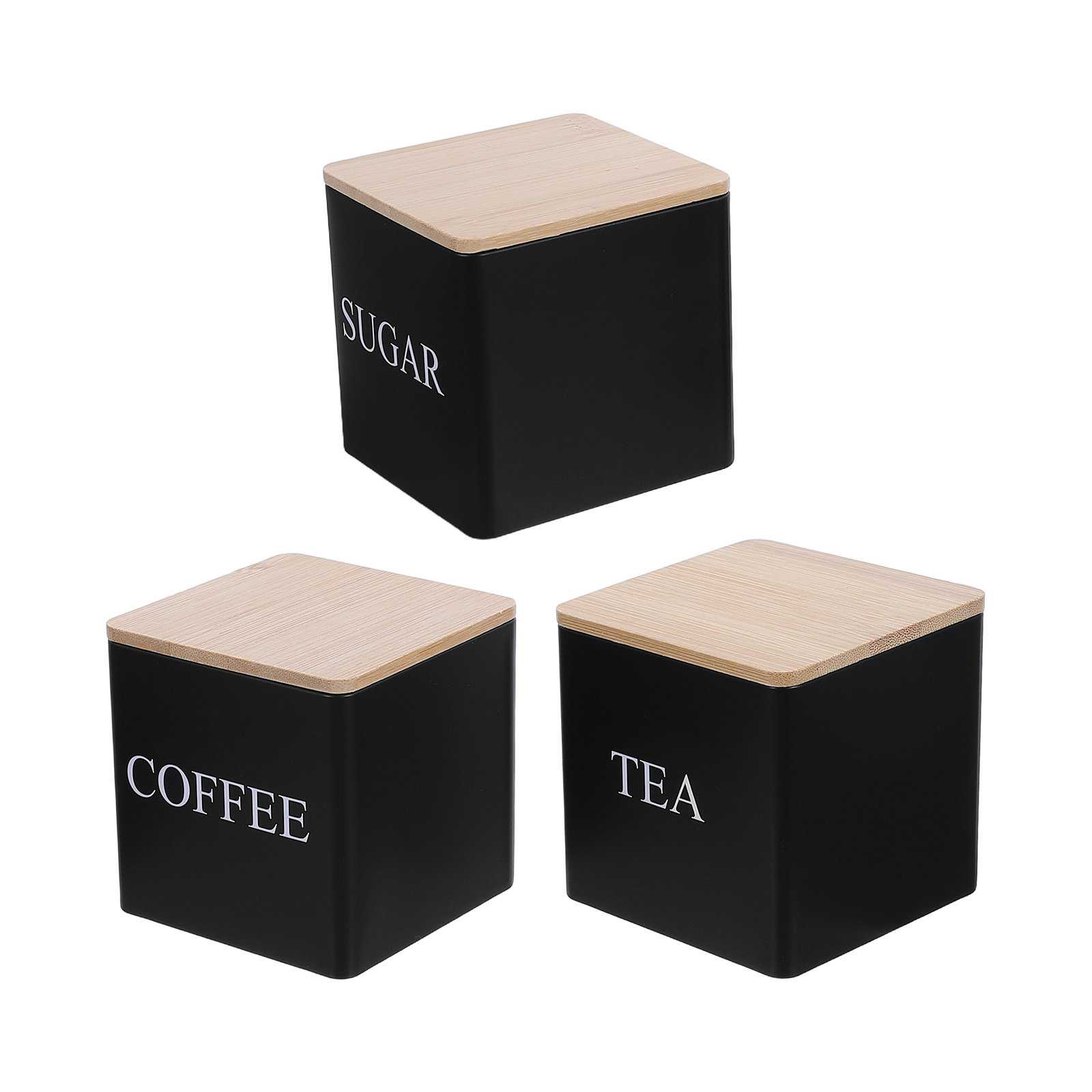 3Pcs Metal Tea Coffee Sugar Ca - Coffee Tea Set 评论和价格
